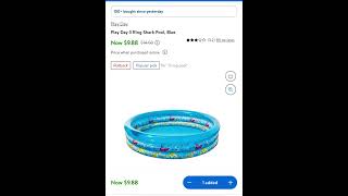 Sale $9.88 Play Day 3 Ring Shark Pool, Blue