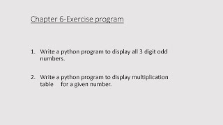 12th computer science - chapter 6 -exercise program - odd number and multiplication table
