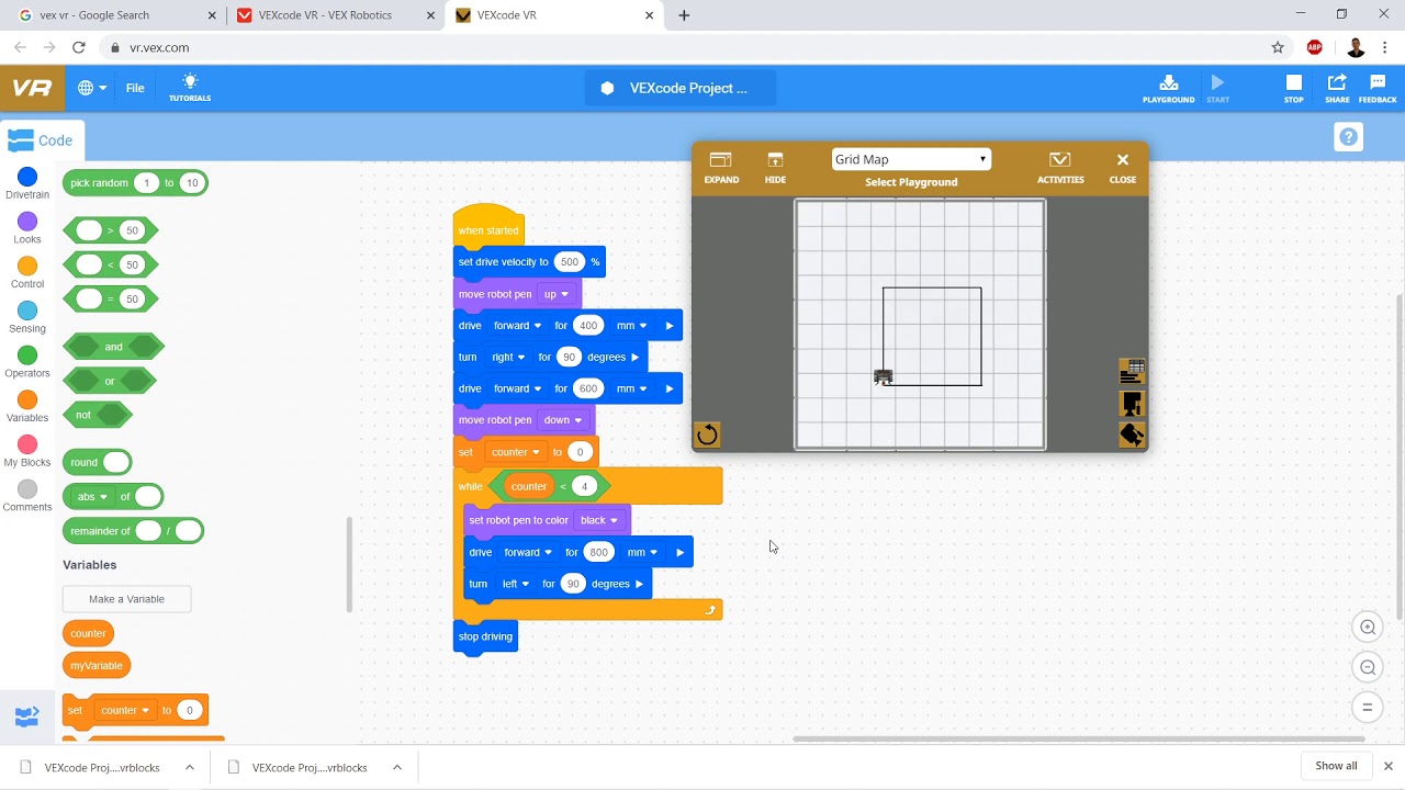VEXcode Vr : 5 : Using Variables And Loops - YouTube
