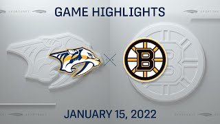 NHL Highlights | Predators vs. Bruins - Jan 15, 2022