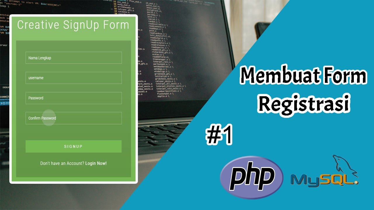 Membuat Form Registrasi Dengan PHP Dan MySQL | Belajar PHP Part 1 - YouTube