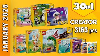 All LEGO Creator 3in1 2025 January Compilation (30in1)[3163 pcs] Step-by-Step Building Instructions