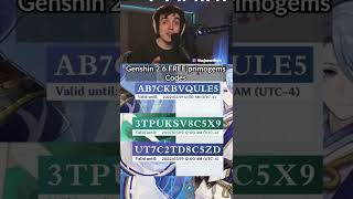 Genshin 2.6 Livestream Free Primogem Codes