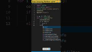 Draw an Amazing Rainbow spiral || Python Turtle Graphics || #shorts #python #programming