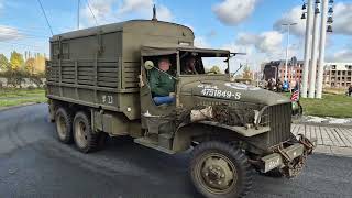 80th Liberation Anniversary in Tilburg, NL on 27.10.2024, US WWII Convoy Trucks, Jeeps, Halftrack