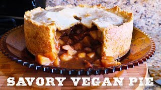 Vegan Mushroom Bourguignon Pie (Vegan Hot Water Pastry) Plant Based Holiday Recipe