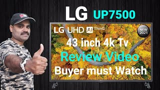 LG 7500 43 inch 4 k tv review Malayalam| LG UP7500 review