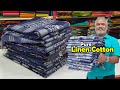 New Arrival INDIGO BLUE COLOUR Silver Zari Border Linen Cotton Sarees collection | KLMN Fashion |