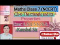 Maths Class 7(NCERT) Chapter:6-The triangle and its properties,Exercise:6.5Q.5,6,7 & 8.