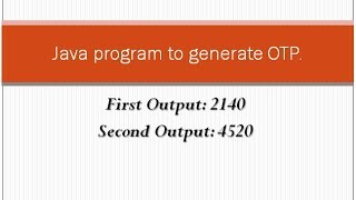 Java program to generate OTP