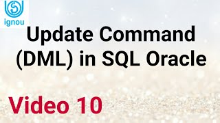 Update Command (DML) in SQL Oracle