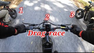 Triple drag race Amyet S6 VS Power Goat V2 VS Ariel Rider Glrizzly #ebike #race