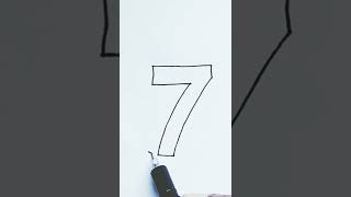 Draing 3D Number 7 #msdrawing #3dart #3ddrawing