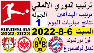 ترتيب الدوري الالماني وترتيب الهدافين اليوم السبت 6-8-2022 الجولة 1 - فوز دورتموند