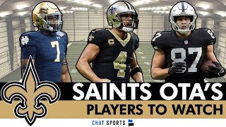 New Orleans Saints News, Headlines & Top Players To Watch At OTA’s Ft. Derek Carr, Foster Moreau
