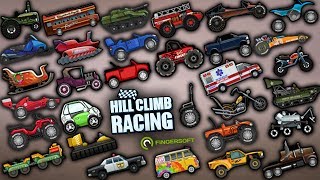Hill Climb Racing - All 31 Vehicles Fully Upgraded Gameplay