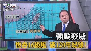 【TVBS】強颱發威　恆春16級風　破120年紀錄！