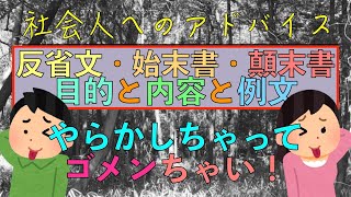 社会人へのアドバイス：＜再投稿＞お仕事で失敗やミスをした？！反省文・始末書・顛末書とは？！目的と内容と例文をご紹介？！