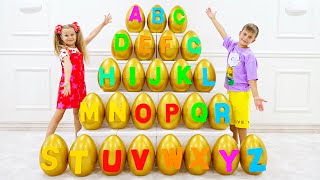 Diana and Roma English Alphabet with Surprise Eggs | ABC