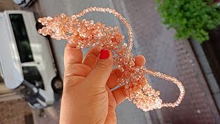 elastic bridal crown with forehead accessory detail hair accessory making / diy