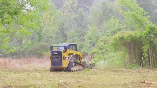 Cat 259D Brush Hogging Future Deer Food Plot - R\u0026H Tractor Services - Michigan