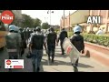 flag march by security forces after an explosion near golden temple in amritsar punjab