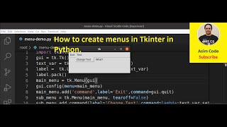 How to create menus in Tkinter in Python