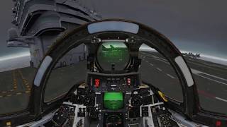 DCS World 360 video - F-14 Carrier landing through heavy cloud.