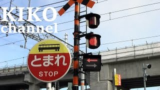 踏切と南海電車の通過列車集 白いラピートやサザンも通る南海本線の羽衣2号から railroad crossing japan