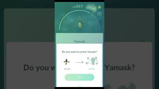 👻✨ Ancient Awakening: Yamask Transforms into Cofagrigus! 🏺#pokemongo#shorts #popular #vira l#pokemon