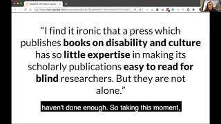 Academic Libraries, Accessibility and Disability