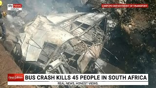 Bus crash kills 45 people in South Africa