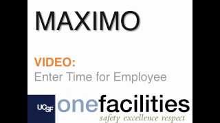 Maximo Enter Time for Employee