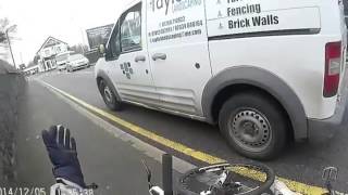 shocking moment cyclist is knocked off bike then attacked by furious van driver