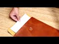 tuzech leather document holder mailing envelope portfolio binder folder document organizer 12.5 inch