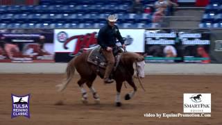 Snipers Smoking Gun ridden by James N. (Trey) Pool III  - 2016 Tulsa Reining Classic (Open Derby)