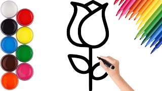 How to Draw a Rose Easy Art Tutorial for Beginners🌹