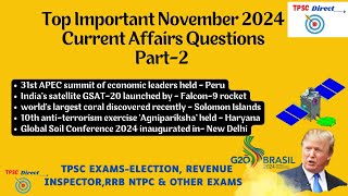 November Current Affairs 2024 Part 2 | Daily Current Affairs | Current Affairs Today | #tpscdirect