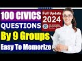 (2024 - Special Edition) 100 Civics Questions and Answers for US Citizenship Test by 9 Groups