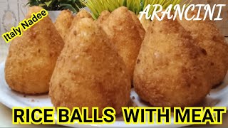 BEST ARANCINI RICE BALL WITH MEAT/බත් බෝල බැදලා කමුද ?පාටියට කියාපු කෑමක්,හදල බලන්නම ඕන පුදුම රසක්.😍