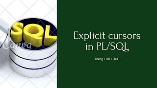 #Oracle #PLSQL #Cursor Explicit cursor using for loop