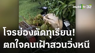 โจรย่องตัดทุเรียน ตกใจคนเฝ้าสวนวิ่งหนีเข้าป่า | 08-06-63 | ข่าวเย็นไทยรัฐ