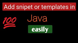 How to create snippet in eclipse || how to create own template in eclipse || how to create short