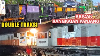 DOUBLE TRAKSI KRICAK RANGKAIAN PANJANG 15 GERBONG !! Hunting KLB Kricak Bangil - Probolinggo