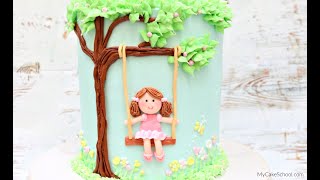 Girl on a Swing Cake Video Tutorial