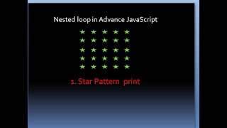 Star pattern print in JavaScript using Nested for loop