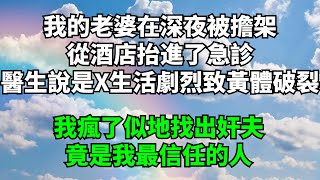 我的老婆在深夜被擔架從酒店抬進了急診。醫生說，是X生活過於劇烈導致的黃體破裂。我瘋了似地找出姦夫，竟是我最信任的人【酒窩聽書】#落日溫情#情感故事#花開富貴#深夜淺讀#深夜淺談#家庭矛盾#爽文#故事