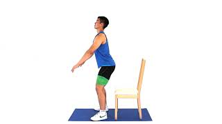 Sit-down squat with band