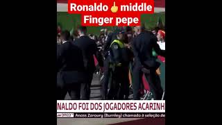 شاهد فضيحه رونالدو وحركه قذره لزميله في منتخب البرتغال Ronaldo middle finger pepe on cameras 🔞😳🖕