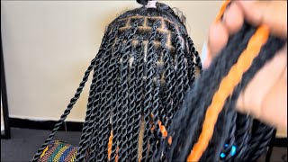 Jinsi yakusuka knotless twist/njia mbili zenye mawimbi Au Curly (sensation)|| Island twist tutorial